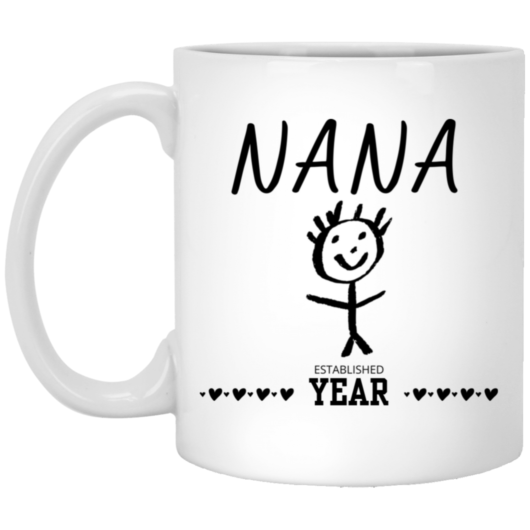 Custom Nana Established 11 oz. White