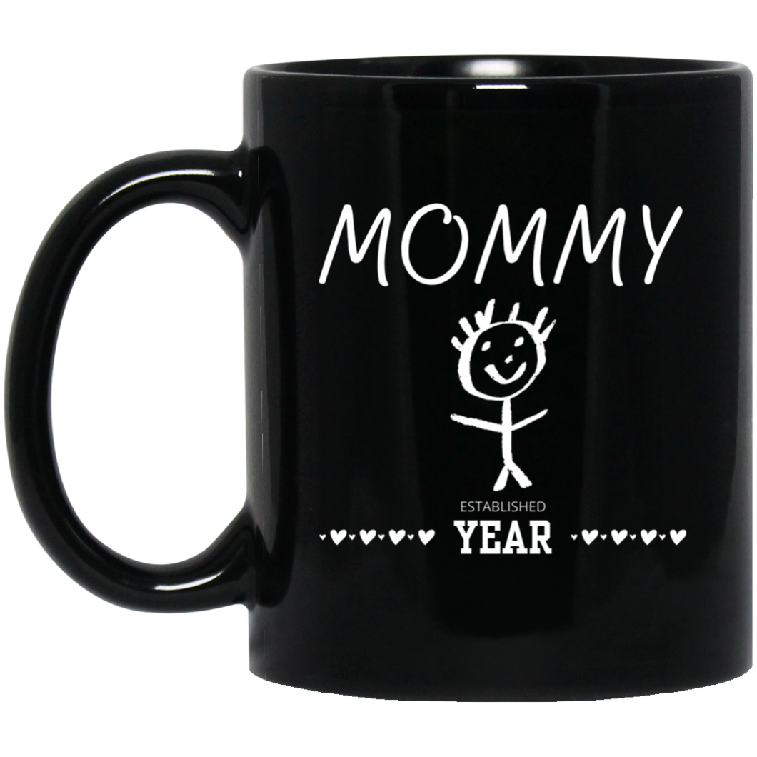 Custom Mommy Established 11 oz. Black