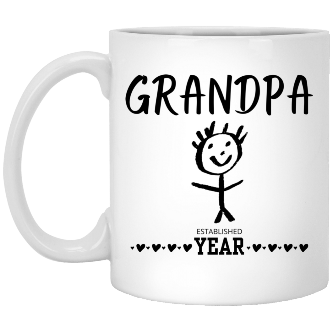 Custom Grandpa Established 11 oz. White