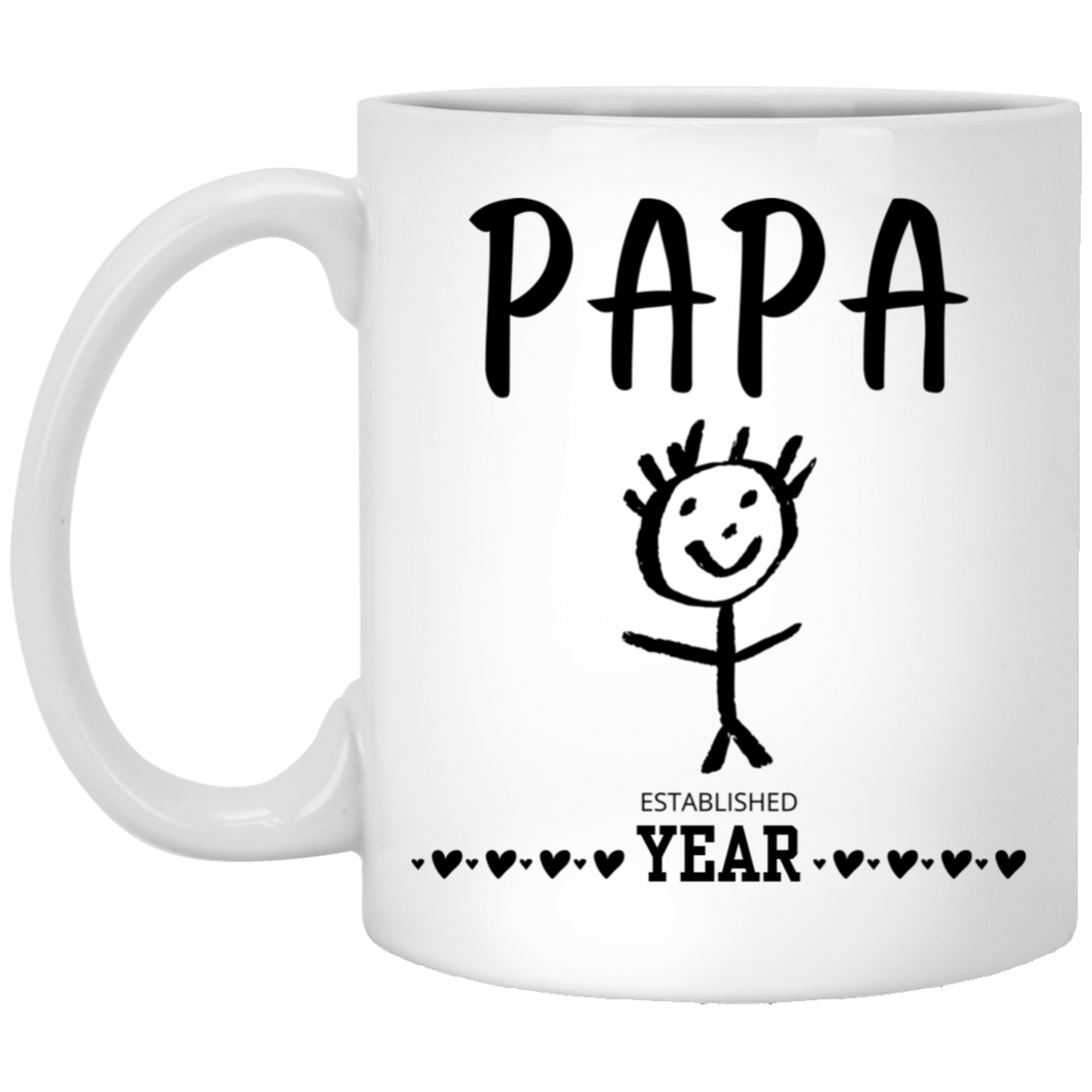 Custom Papa Established 11 oz. White