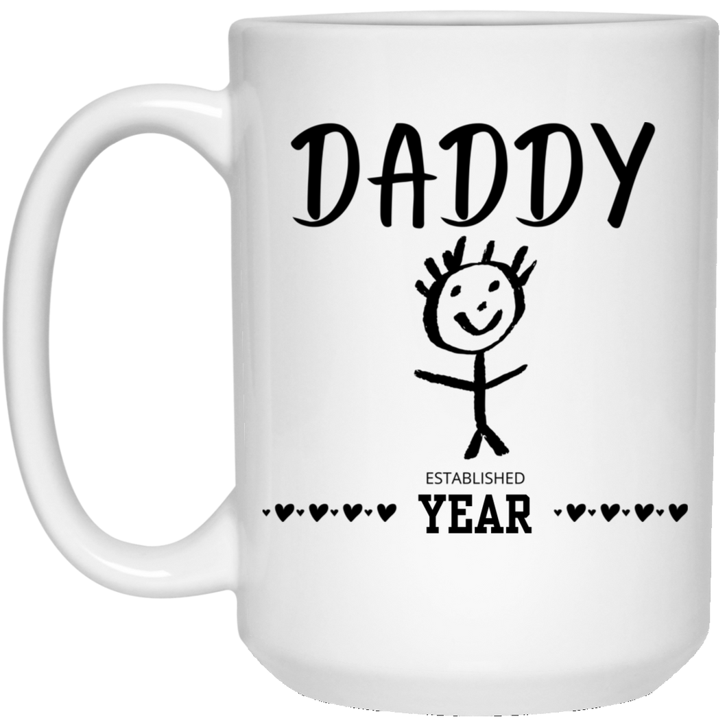 Custom Daddy Established 15 oz. White