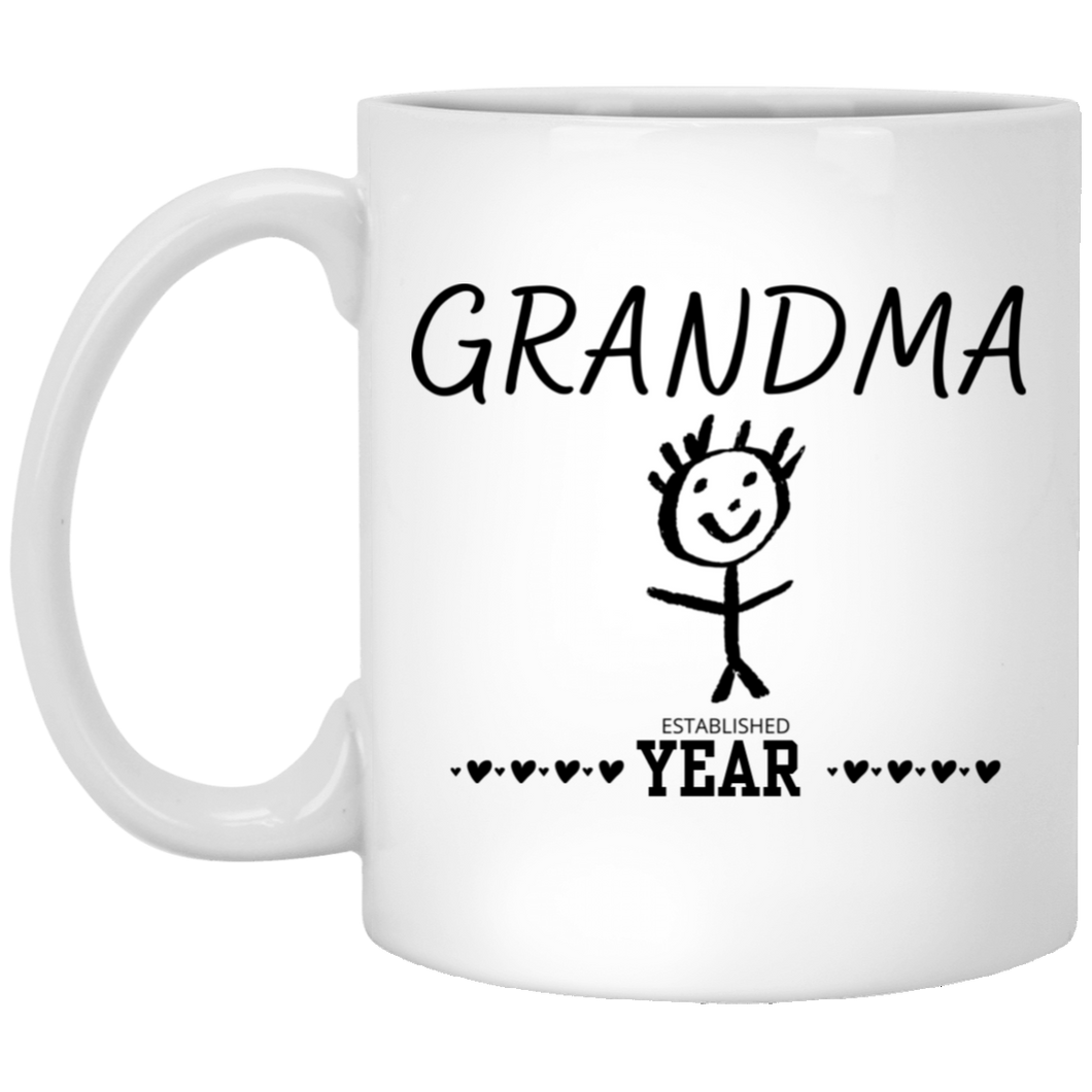 Custom Grandma Established 11 oz. White